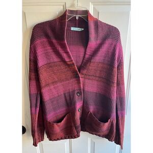 Goddis Kntwear Women's S/M Purple Boho Indie Cozy Knit 4-Button V-neck Cardigan